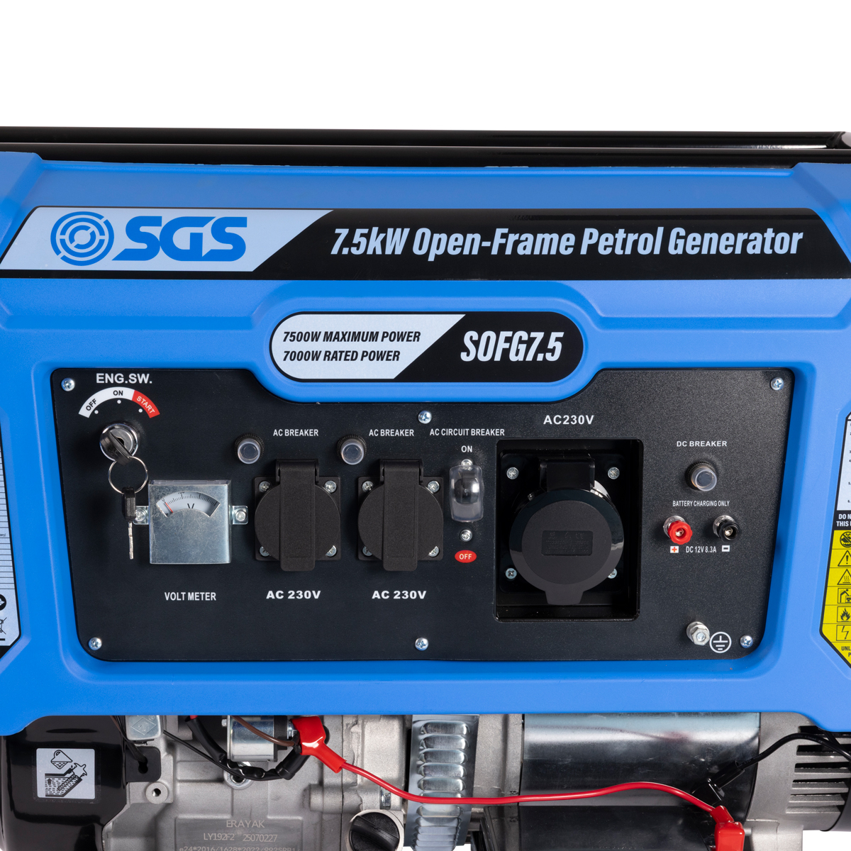 SGS 7.5kW Heavy-Duty Open-Frame Petrol Generator with AVR